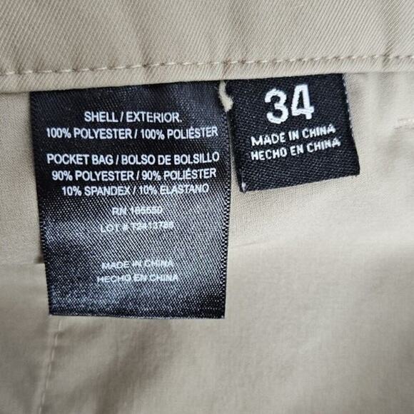 32 Degrees Cool Men’s Performance Stretch Tech Shorts Tan 34 Quick Dry - Picture 3 of 4
